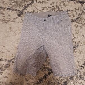 Gray Flat Front Tailored Shorts